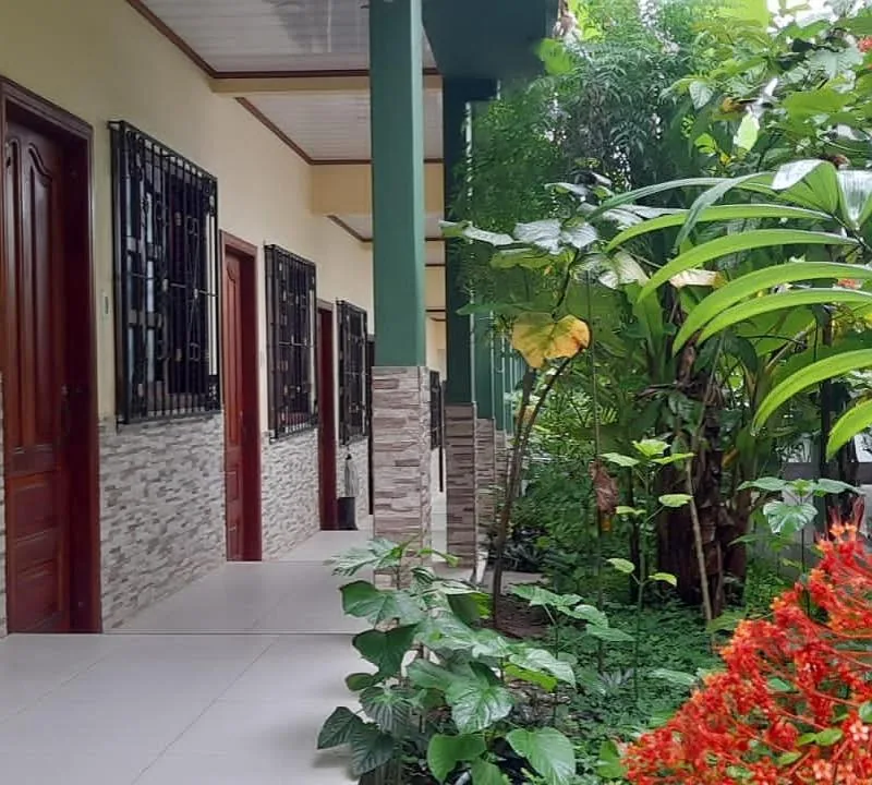 Hotel courtyard and accommodation area near Puerto Narino